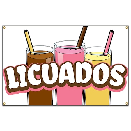 Signmission Licuados Banner Concession Stand Food Truck Single Sided B-60 Licuados19